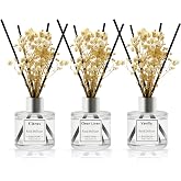 BASEPOW Reed Diffuser Set of 3 Pack,Clean Linen,Vanilla,Citrus Scented Oil Diffuser with 12 Sticks,Reed Diffuser for Home Living Room Office Bathroom Air Freshener,50ml x 3