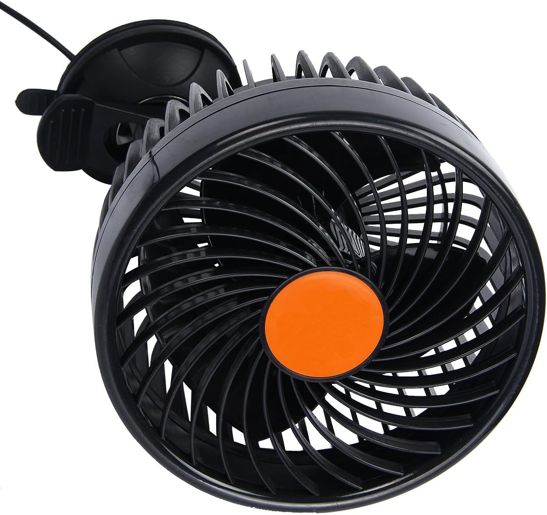 Ventilateur Voiture Ventouse USB Rechargeable - Rotation 360°, 3 Vitesses, Batterie 2200mAh, Silencieux