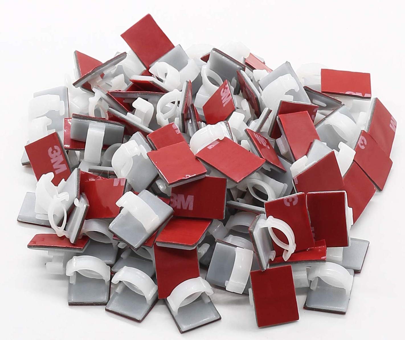 Adhesive Car Cable Clips Wire Clips Wall Mount Drop Clamp Wire Cord Tie Holder Organization for Messy Wires in Home Office Festival Ornaments (100pcs 3M White Wire Clips)