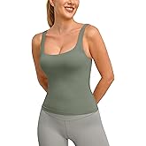 BAYDI Clouduxi Tank Tops with Built in Bras-Square Neck Workout Tops Padded Yoga Shirts Gym Athletic Sleeveless Camisole