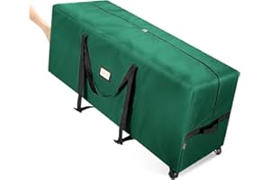 BALEINE 7.5 ft Rolling Christmas Tree Storage Bag, 2 Swivel Wheels for Easy Moving, Heavy Duty 600D Oxford Fabric Extra Large Artificial Christmas Tree Bag with Reinforced Carry Handles (Green)