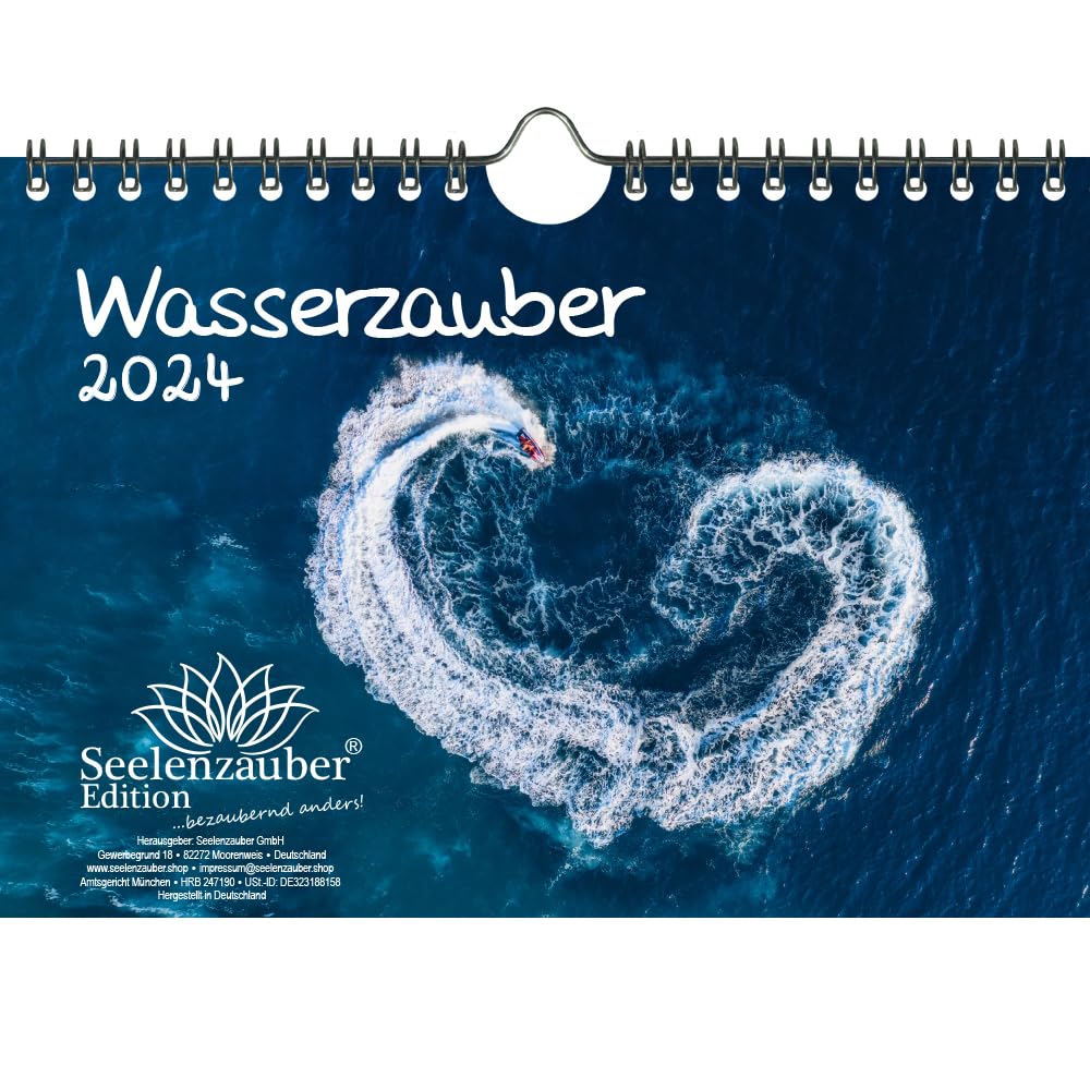 Wasserzauber DIN A5 Wall Calendar for 2024 Water and Waterfalls Seelenzauber