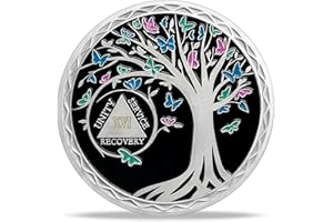IMASONER 16 Year Sobriety Coin Tree of Life AA Medallion Alcoholics Anonymous Chip Anniversary Token Sobriety Gifts for Women Men in Recovery