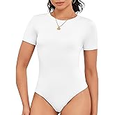 DSPSAM Cute Short Sleeve Tank Tops Bodysuit for Women Crew Neck Casual 2026 Summer Tops