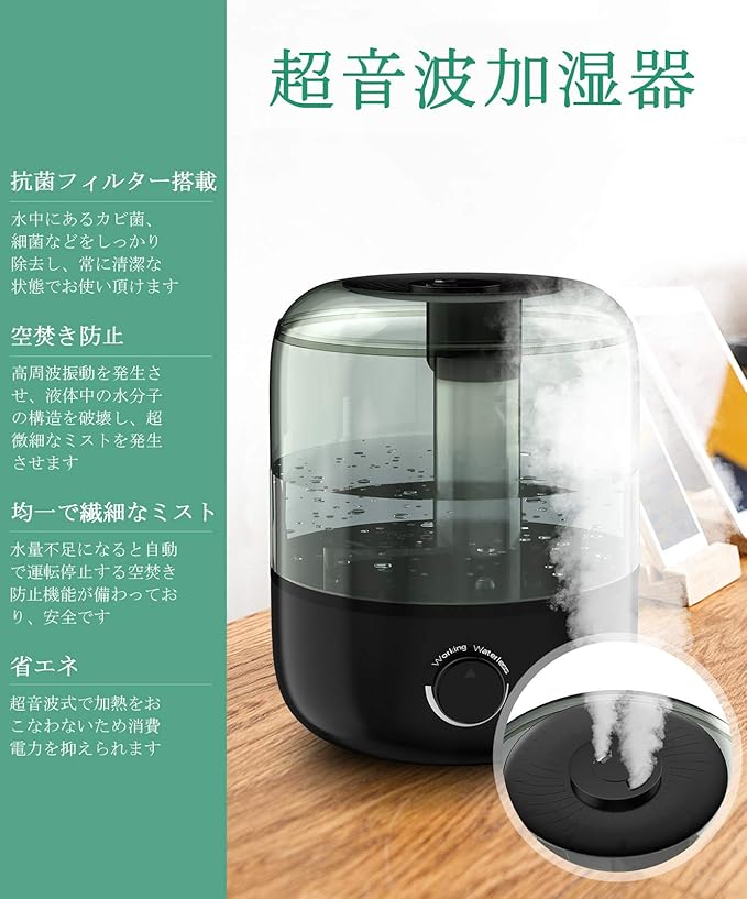 Amazon 加湿器 卓上 3l 大容量 スチーム式 超音波加湿器 アロマ 上から給水 手入れ楽 超静音 空焚き防止 乾燥対策 加湿器 通販