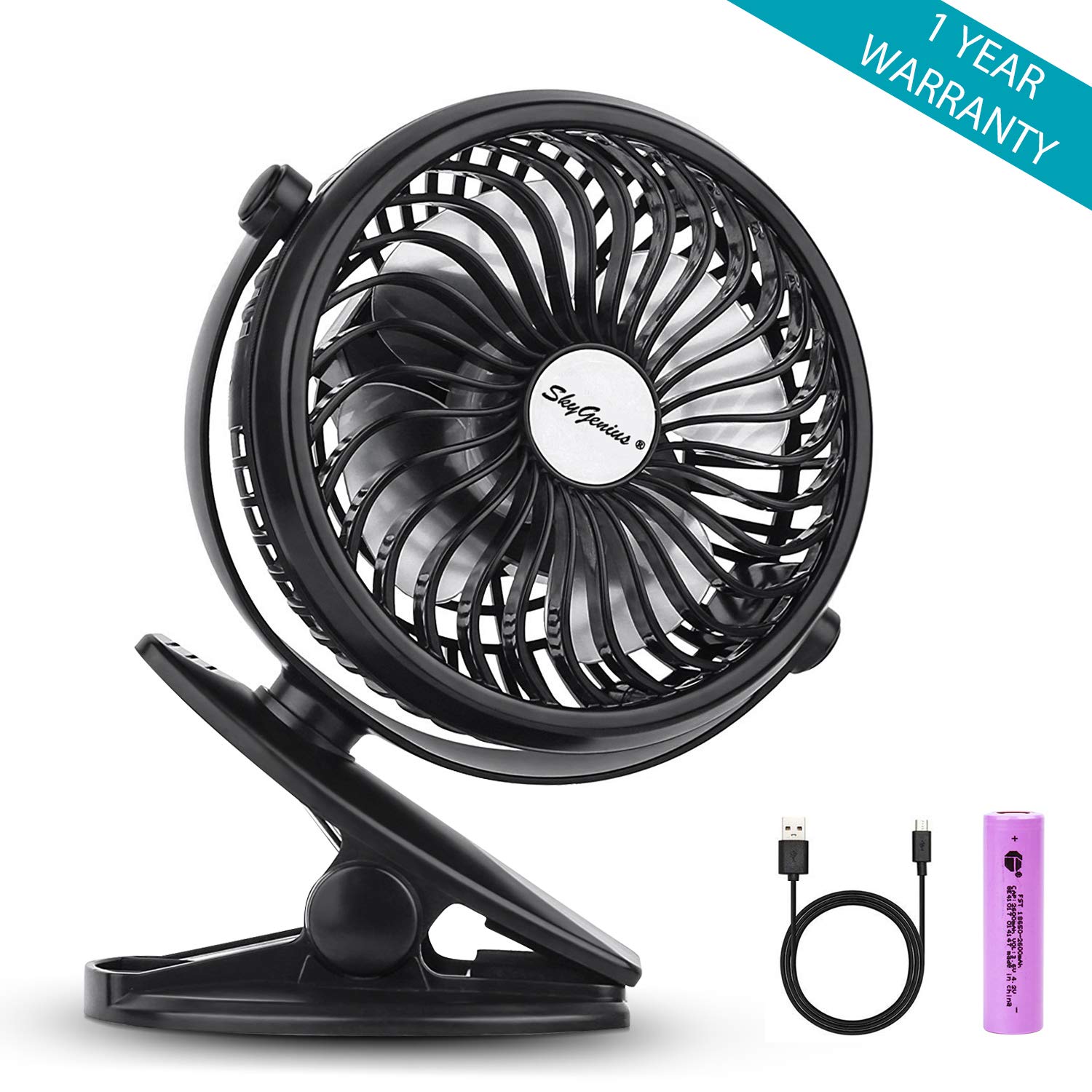 Best clip on fan battery powered fan, sunpollo mini usb desk fan