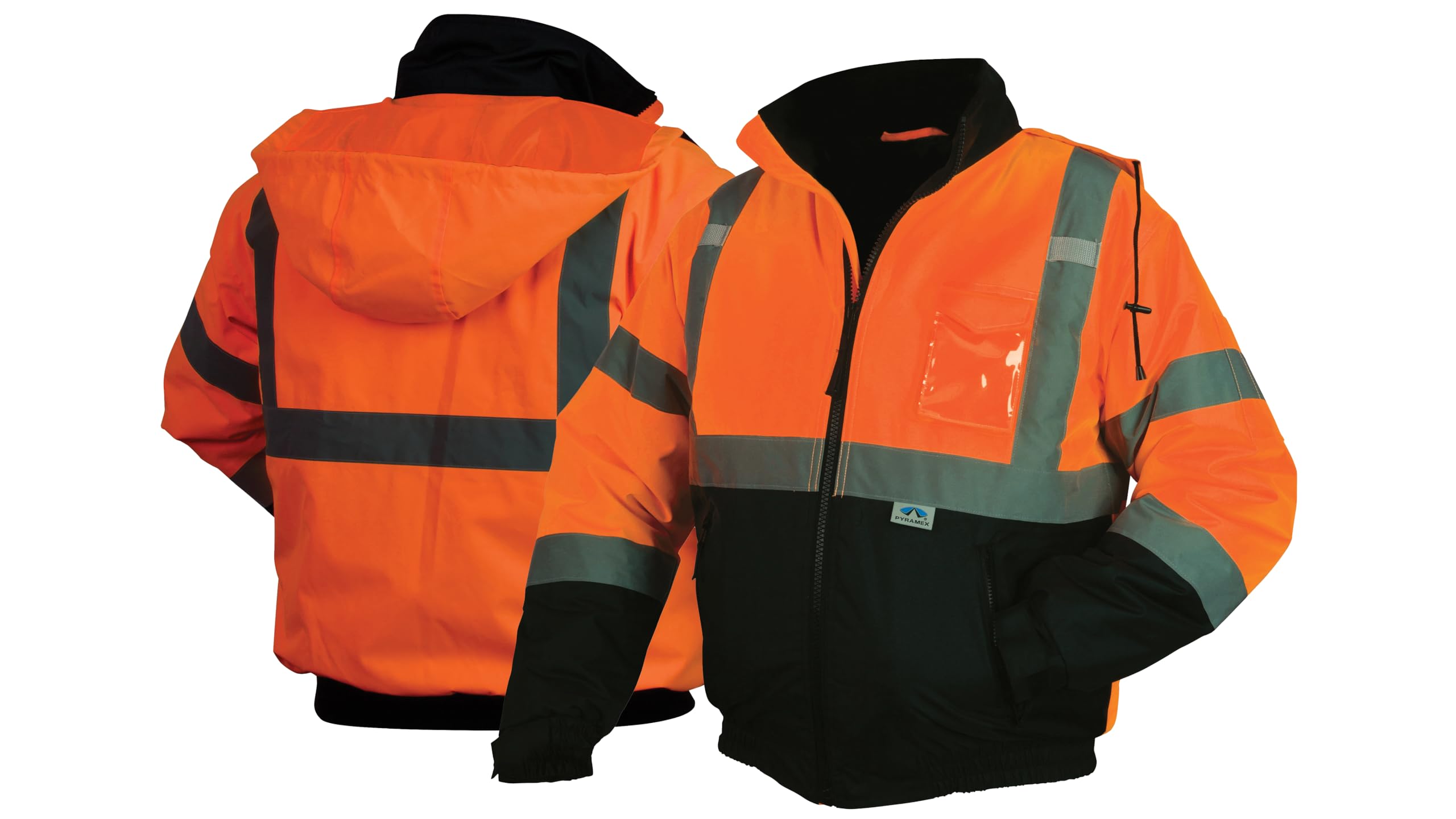 PYRAMEX RJ32 Series Waterproof Hi-Vis Orange Bomber Jacket with Quilted Lining Size 2X Large Image