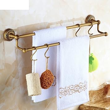 toalleros dorados/Latón doble toallero de barra/accesorios de ...