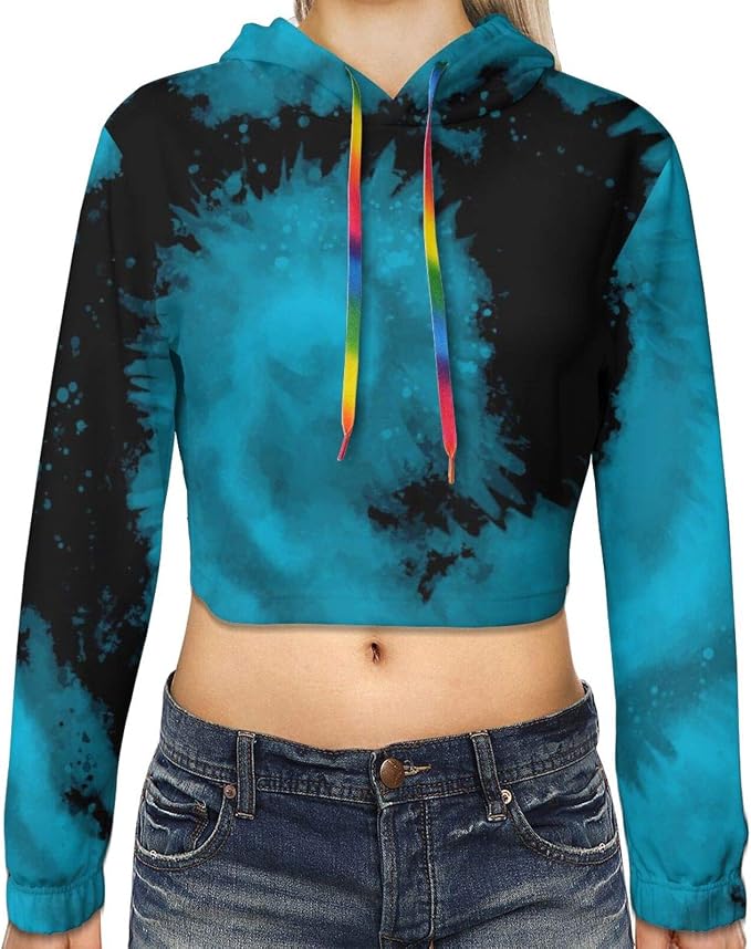 tie dye crop top sweatshirt