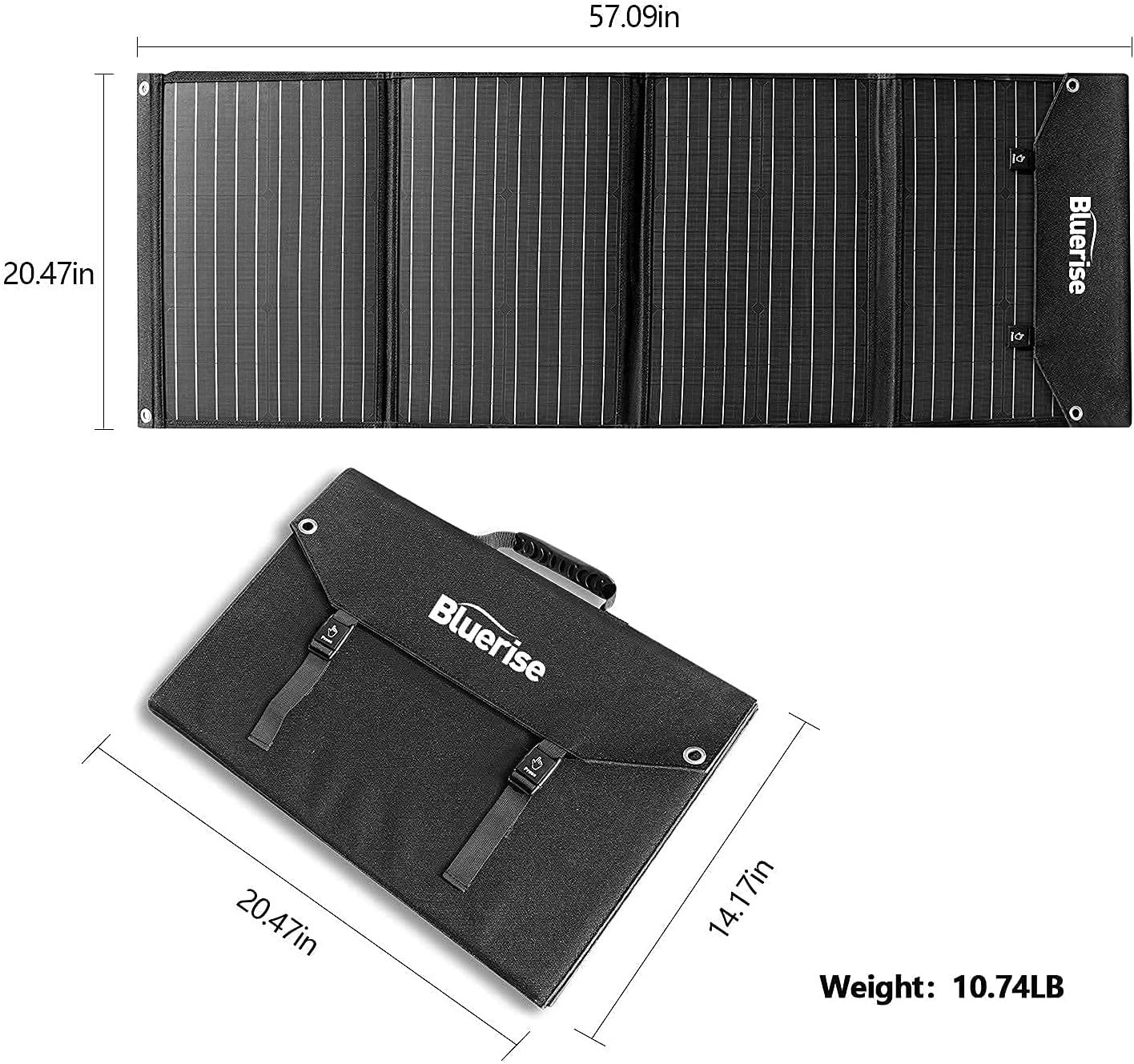 BLUERISE 100W Portable Foldable Solar Panel High Efficiency Flexible Solar Charger for Power Station Generator Phones with 5V 2 USB 1Type-C and 18V DC Ports for Outdoor Travel Camping Home : Garden & Outdoor