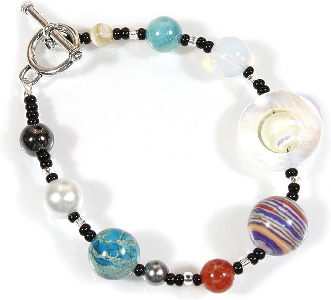 The Nine Planets Bracelet The Solar System In Assorted Stones 8 Inches