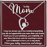 Mapileng To My Mom Heart Necklace – Meaningful Jewelry Gift from Daughter or Son with Heartfelt Message Card, Elegant Luxury Gift Box for Mother’s Day, Birthday, Anniversary & Christmas