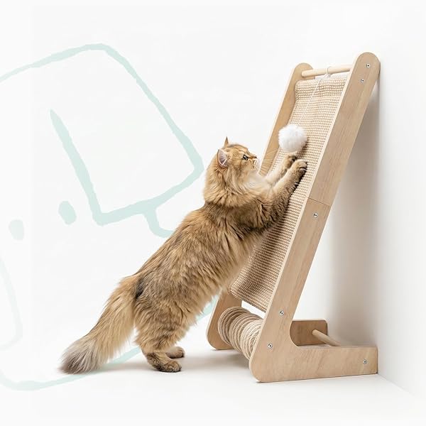 POMESEA CAT SCRATCHER FOR INDOOR CATS, L-SHAPED CAT...