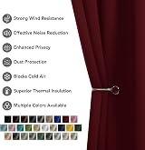 Deconovo Noise Reduction Curtains Eyelet Blackout Red 2 Panels 42x84 Inch view 9