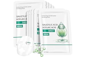 Salicylic Acid Face Sheet Mask Skincare, Hydrating Sheet Masks for Face, Facial Mask for All Skin Types - Hydrates & Moisturi