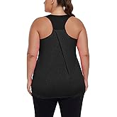 ForHailey Women's Plus Size Athletic Tank Tops Racerback Workout Flowy Tops Yoga Running Sleevelss Summer Shirts Loose