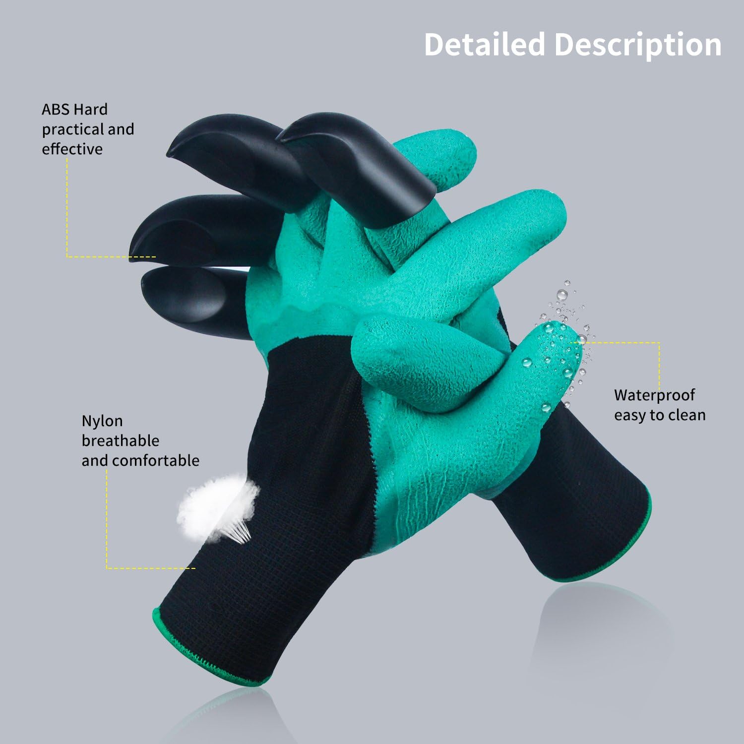 4 Pairs Garden Genie Gloves with Fingertips Claws, Ideal Gifts for Parents and Gardeners, Perfect for Digging Weeding Seeding Poking Planting. (Bonus the Gift Card): Home Improvement