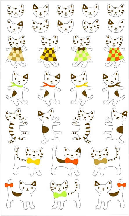 Toga Sfz47 Chats Au Nœud Planche De Sticker Felt Feutrine Multicolore 9 5 X 18 5 X 0 2 Cm Amazon Fr Cuisine Maison