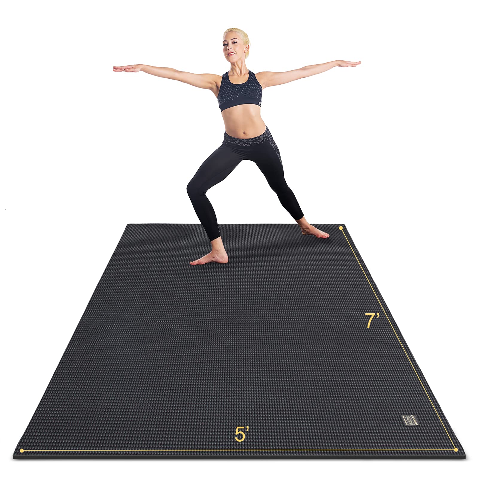 Photo 1 of GXMMAT Large Yoga Mat 6'x4'/6'x6'/7'x5'(7mm/9mm), Extra Thick Workout Mats for Home Gym Flooring,Ultra Comfortable Non-Slip Quick Resilient Barefoot Wide Exercise Mat for Pilates,Stretching,Meditation