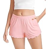 NACHILA Women's Pajama Shorts-Viscose Made from Bamboo, Soft Bermuda Shorts with Pockets Cool Sleep Shorts Casual Bottoms