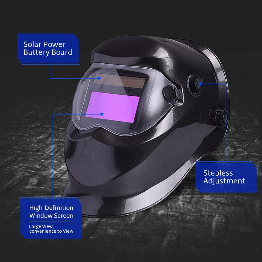 Masque De Soudure Auto-Assombrissant Solaire Nuzamas - Protection Visage Arc TIG MIG, Temps Réponse 0.0002 Ms - 4
