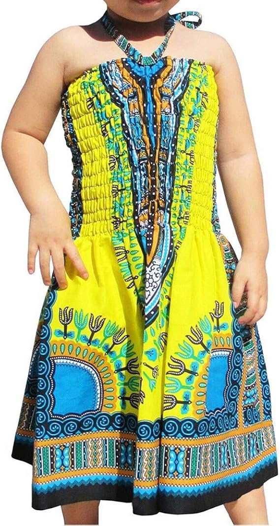 Amazon 子供服 女の子 ワンピース ドレス 袖なし スリングドレス アフリカ風 プリンセススカート キッズ服 ガールズ 可愛い 子ども お姫様 ワンピース 七五三 入学式 卒業式 結婚式 誕生日 出産祝い 通園 発表会 旅行 海辺 ビーチパーティードレス ワンピース