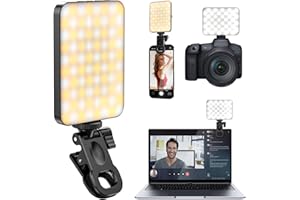 Selfie Light for Phone, 80 LED 3000mAh Rechargeable Clip Fill Video Light, 3 Modes,10-Level Brightness, Portable Clip on Ligh
