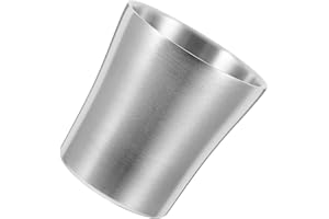 TOMETURE Stainless Steel Bathroom Water Cup 180ml Travel Toothbrush Holder Tumbler Silver Waist Design