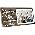 Grandparents Picture Frame Grandkids Make Life Grand Gifts Grandkids Photo Frame for Grandma Grandpa from Grandchildren Table Centerpieces Table Letter Wooden Decoration Table Decor Wall Decor