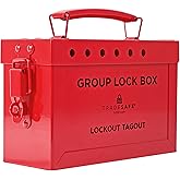 TRADESAFE Lockout Tagout Group Loto Box, 18 Gauge Steel Lockout Box | Premium Powder Coated Hardened Steel, Holds up to 12 Safety Padlocks with 5/16" Shackle Diameter, OSHA Compliant Group LOTO
