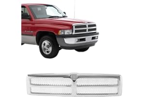 CarPartsDepot Chrome Honeycomb Mesh Grille Insert - Compatible With 1994-2002 Dodge Ram 1500, 2500, 3500 Pickup Truck - Fits CH1200178, 55055252