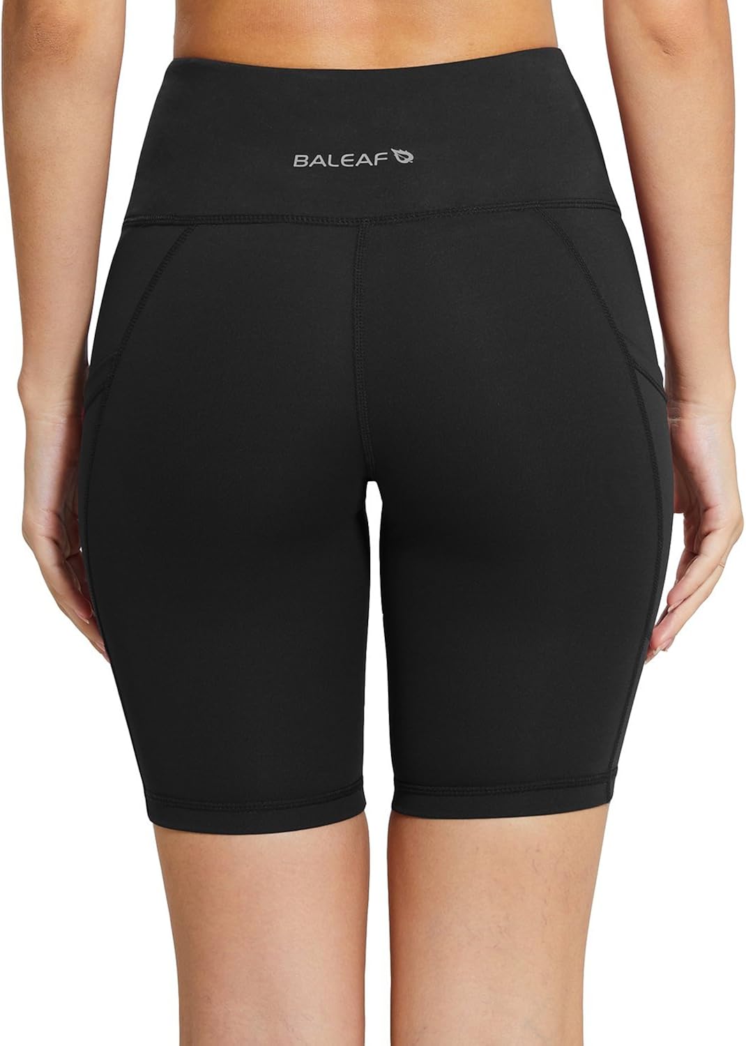 BALEAF Women's 8" /5" /2" High Waist Workout Biker Yoga Running Compression Exercise Shorts Side Pockets (Regular/Plus Size): Clothing
