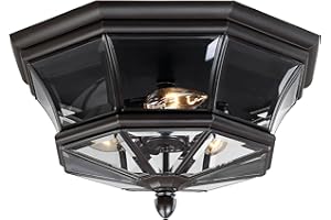 Quoizel Newbury 3-Light Medici Bronze Outdoor Flush Mount Light
