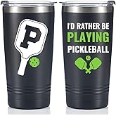 Onebttl Personalized Pickleball Gifts, Pickleball Accessories, Initial Birthday Gifts, Insulated 20oz Stainless Steel Travel Tumbler with Straw and Lid (Initial P)