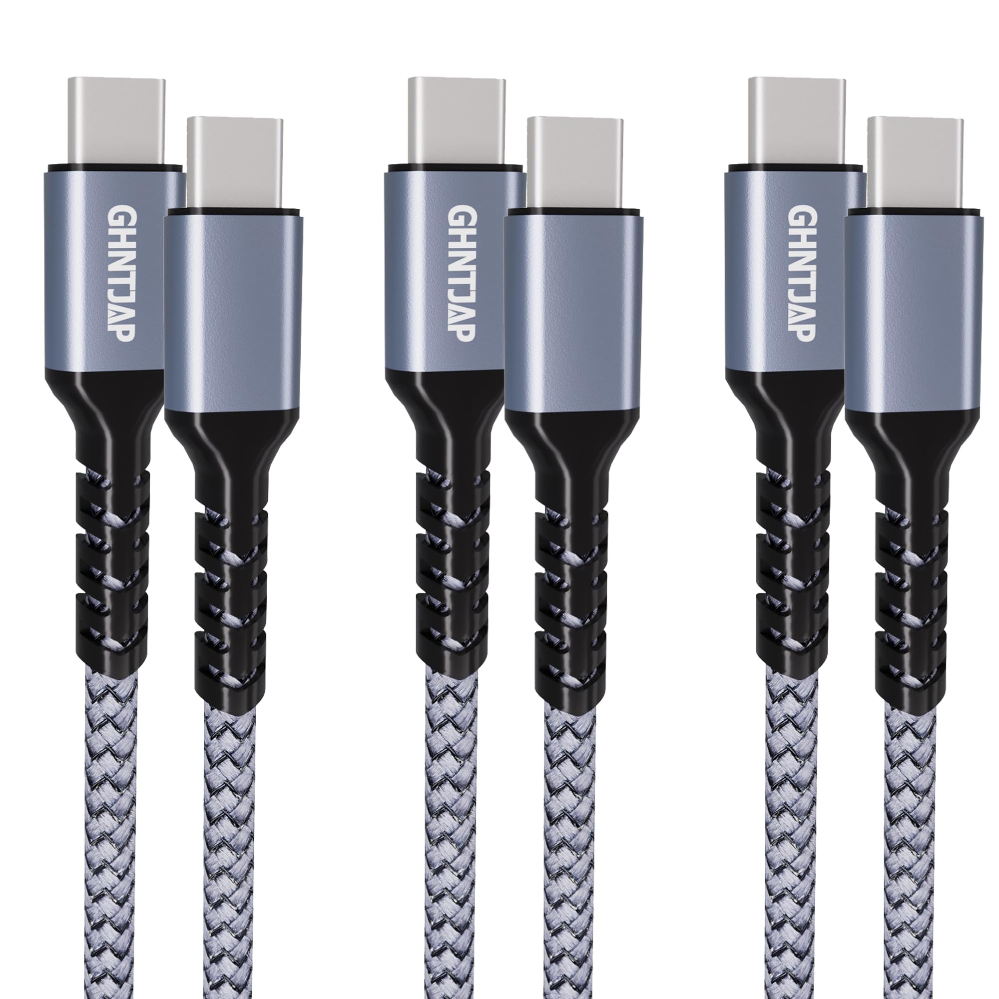 GHNTJAP USB C auf USB C Kabel 0.5M,[3 Stück] 60W USB-C Kabel PD Schnellladekabel Nylon Type C Ladekabel für iPhone 16/15,Galaxy S24 S23 S22 S21,iPad Pro,MacBook,Pixel