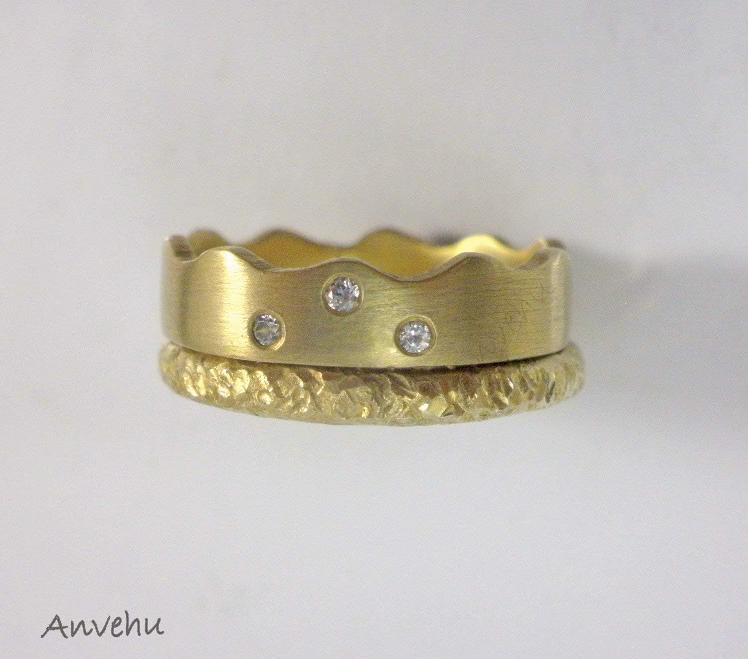 Women Wedding Ring Set, Diamond Wedding Band,Solid Gold Band
