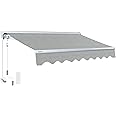 ADVANING Luxury Series, 16'x10' Electric Retractable Awning, Premium Quality Fully Assembled UV+ Sun Shade Canopy, Heather Gray, EA1610-A112H2