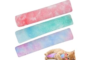 Cat Toys Catnip Plush Pad – 3-Pack Interactive Cat Chew Toys in Dreamy Pink, Green, and Purple, Soft Cotton Catnip Pillow for