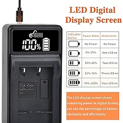 NB-4L Battery and LED Display Charger for Canon