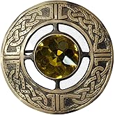 AAR Men's Kilt Brooch Pin Stones Scottish Fly Plaid Celtic Antique Plated Norse Vintage Jewelry