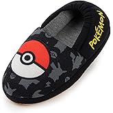 Pokémon Pikachu Black Slippers | Kids Slip-On Loafers with Optional Design | Comfortable House Shoes for Boys