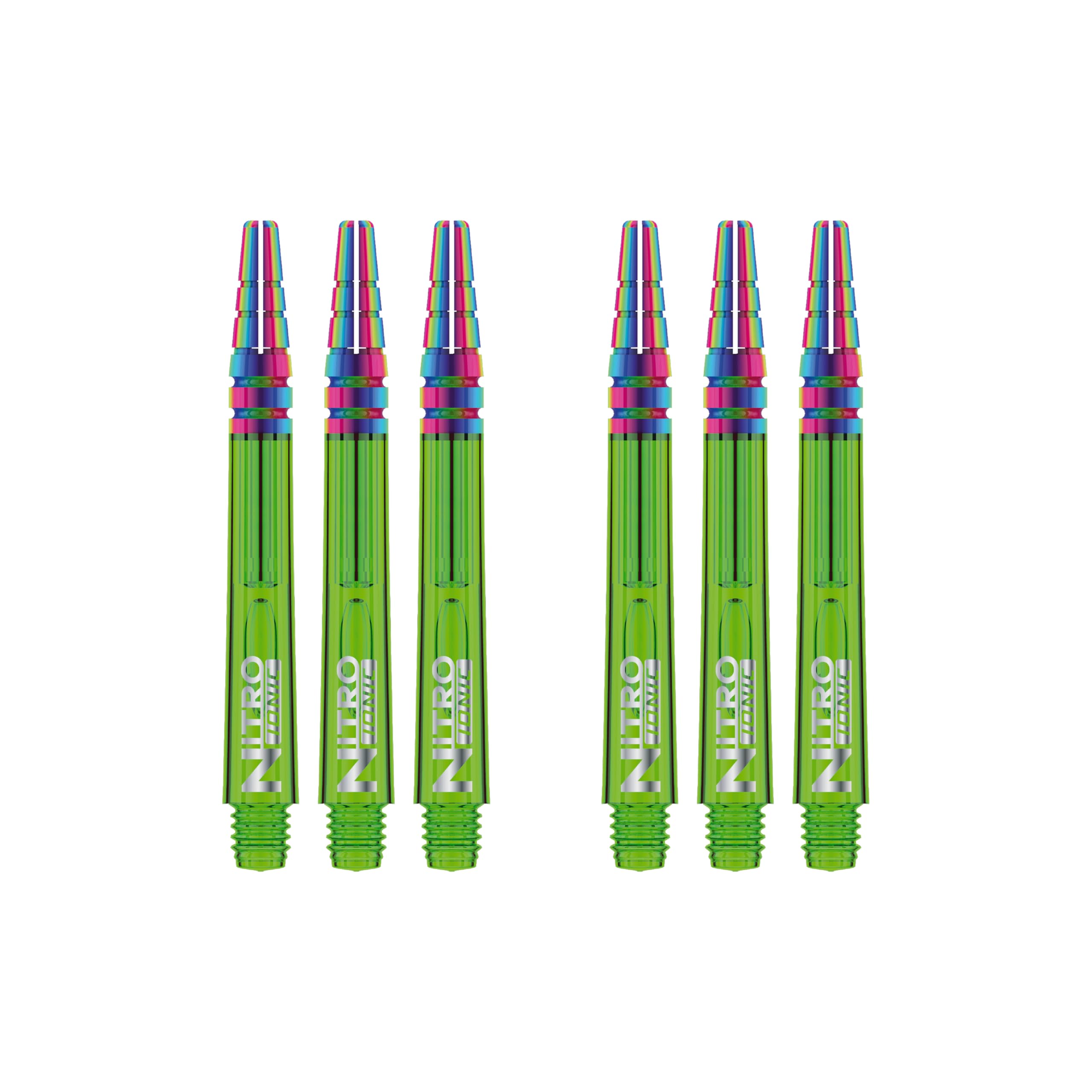RED DRAGON Nitrotech Ionic Intermediate Green Dart Stems - 2 sets per pack (6 stems in total)