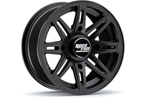 RockTrix RT103 12in ATV Wheel Rim 12x7 Matte Black, 4x156 Bolt Pattern, 4+3 offset, Compatible with Polaris Sportsman RZR Ranger (4/156)