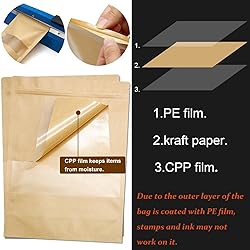 Blisstime Stand Up Pouch Bags, 50 Pack Kraft Paper