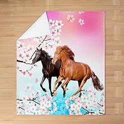 Horse Fleece Throw Blanket for Kids - Galloping