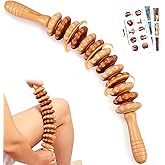 ONUEMP Wood Therapy Massage Tools, Wooden Bend Waist Thigh Massager & Muscle Roller Stick, Maderoterapia Colombiana Kit for Lymphatic Drainage, Anti Cellulite, Body Contouring/Shaping, Deep Tissue