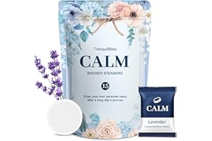 TranquilBliss Shower Steamers-15 Pack Shower Bombs with Lavender Scent, Self-Care Presents for Women Who Have Everything, Relaxation Birthday Presents for Women, Valentines Day Presents for Her
