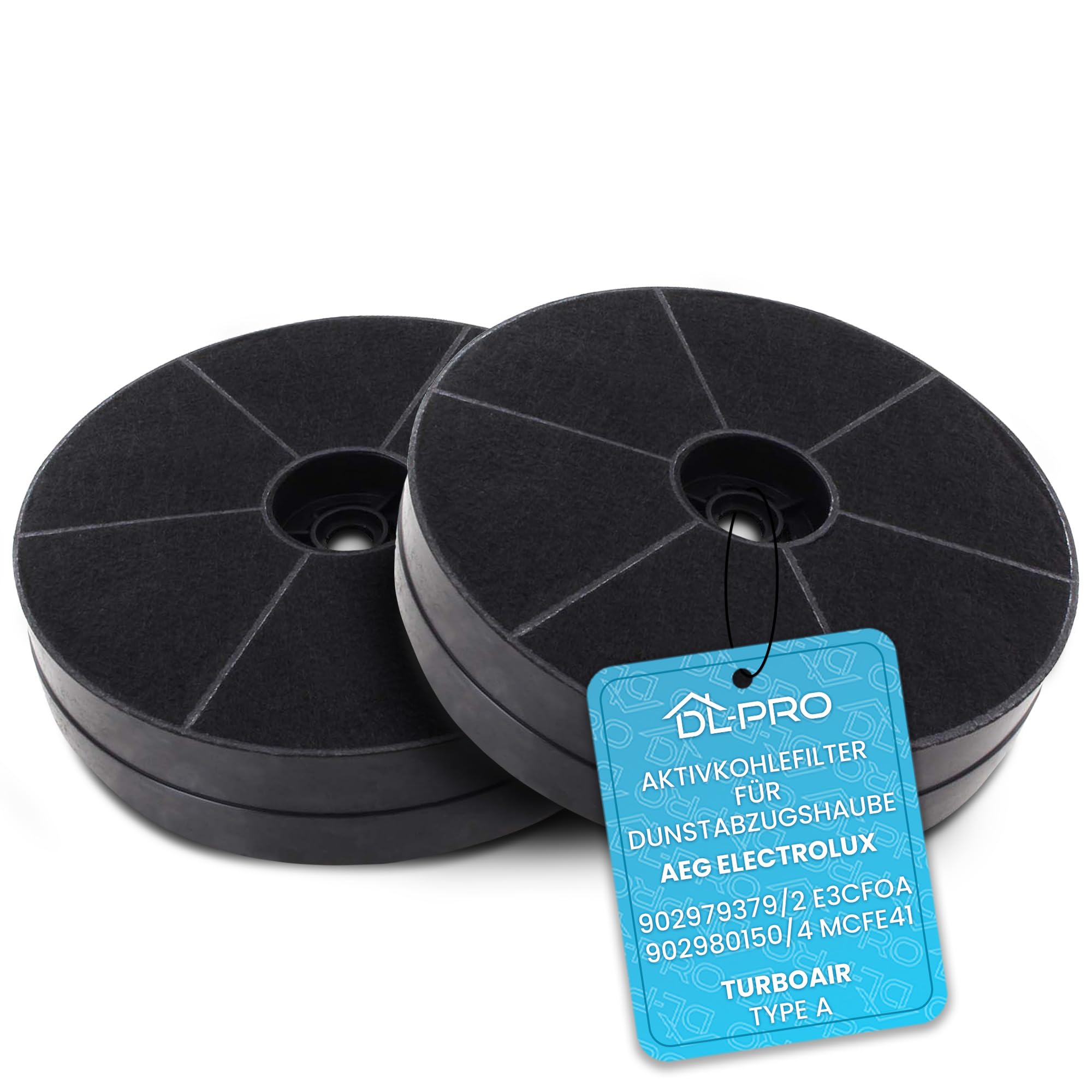 DL-pro Activated Carbon Filter Set of 2 Diameter 174 x 34 mm Replacement for AEG Electrolux 9029793792 E3CFOA MCFE41 50268166001 Turboair Type A Carbon Filter Round for Cooker Hood Extractor Hood