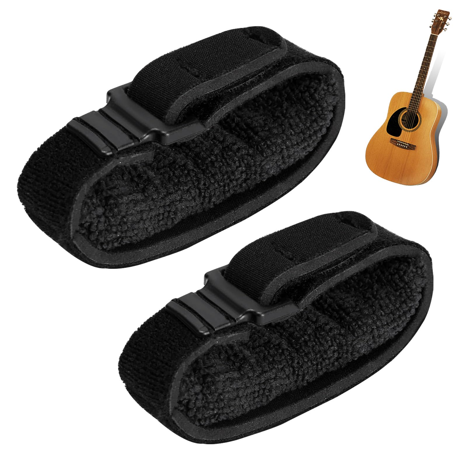 2 Pcs Guitar String Mute Dampener,Guitar Wraps Guitar String Cover Tape,Adjustable Bass Mute Silencer,Fretboard Muting Straps,Musical Instrument Accessories Concerts Players Auxiliary Tool