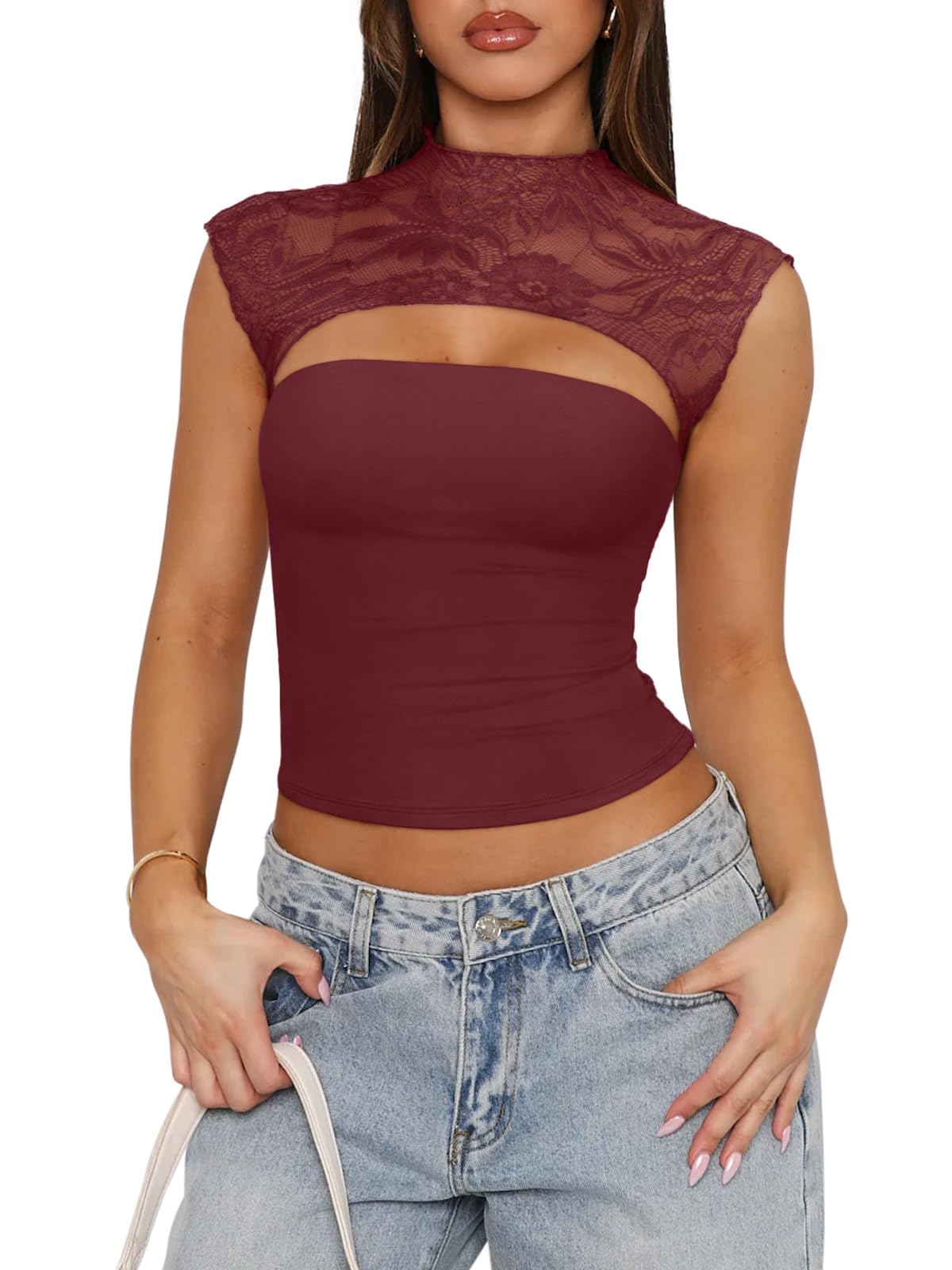 Tankaneo Women's Cropped Tank Top - Backless Summer Shirts For Casual & Going Out - View #7